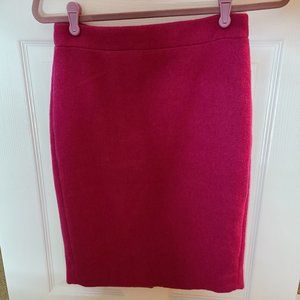 Pink J. Crew Size 00 Wool Pencil Skirt